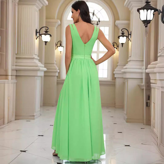 Damen Hüftfreies Maxikleid mit schicker Cut-Out-Ausschnitt und hohem Schlitz R&B