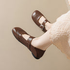 Damen Ballerinas mit verstellbarem Riemen und eleganter Schnalle