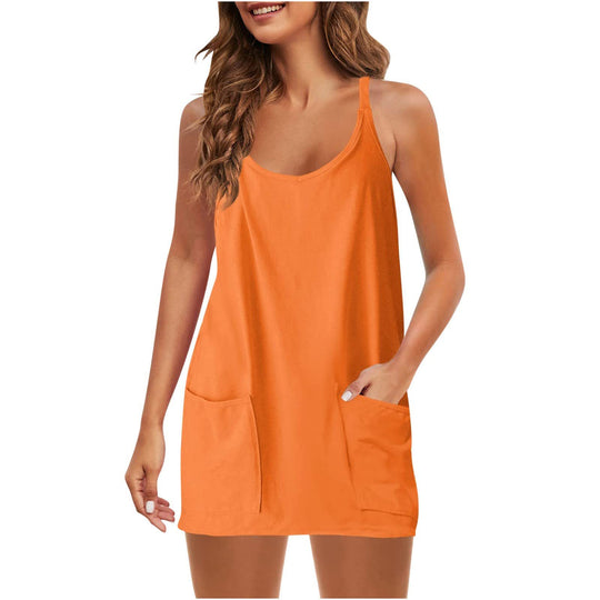 Damen lässiges Nachtkleid mit Taschen R&B
