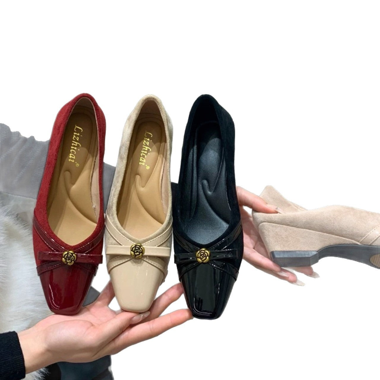 Damen Elegant geschnürte Ballerinas mit dekorativer Schleifenverzierung R&B