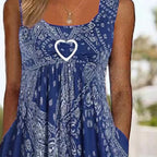 Damen Sommerliches Maxikleid mit elegantem Bandana-Muster und praktischen Taschen R&B