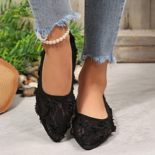Damen Ballerinas mit floraler Spitze und eleganten Details R&B