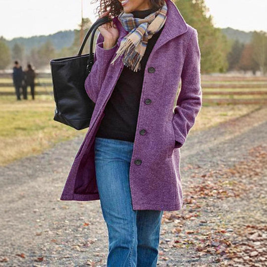 Damen eleganter Wollmantel R&B