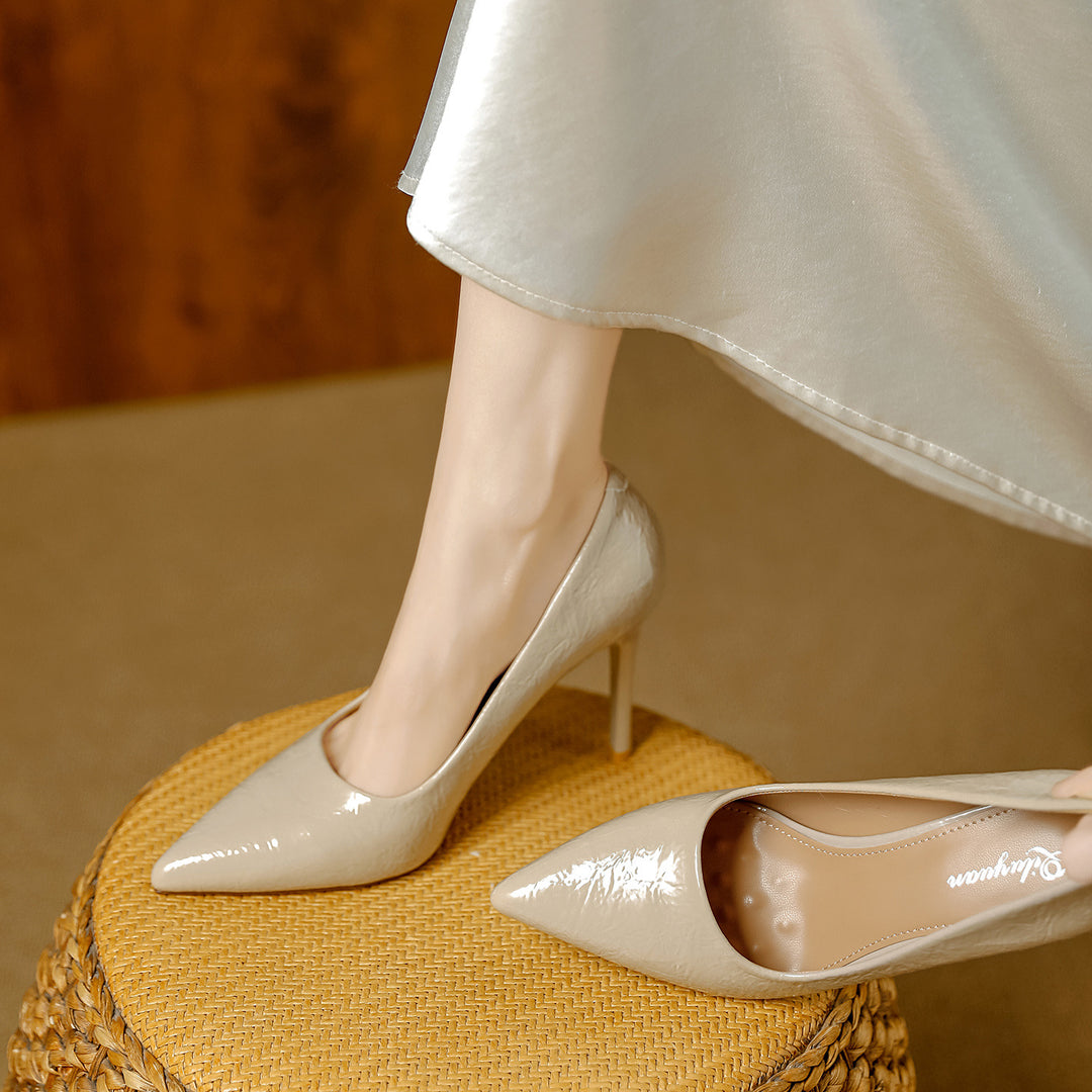 Damen elegante spitze High Heels mit glänzender Oberfläche R&B