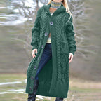 Damen Strickmantel mit Kabelmuster und praktischen Taschen