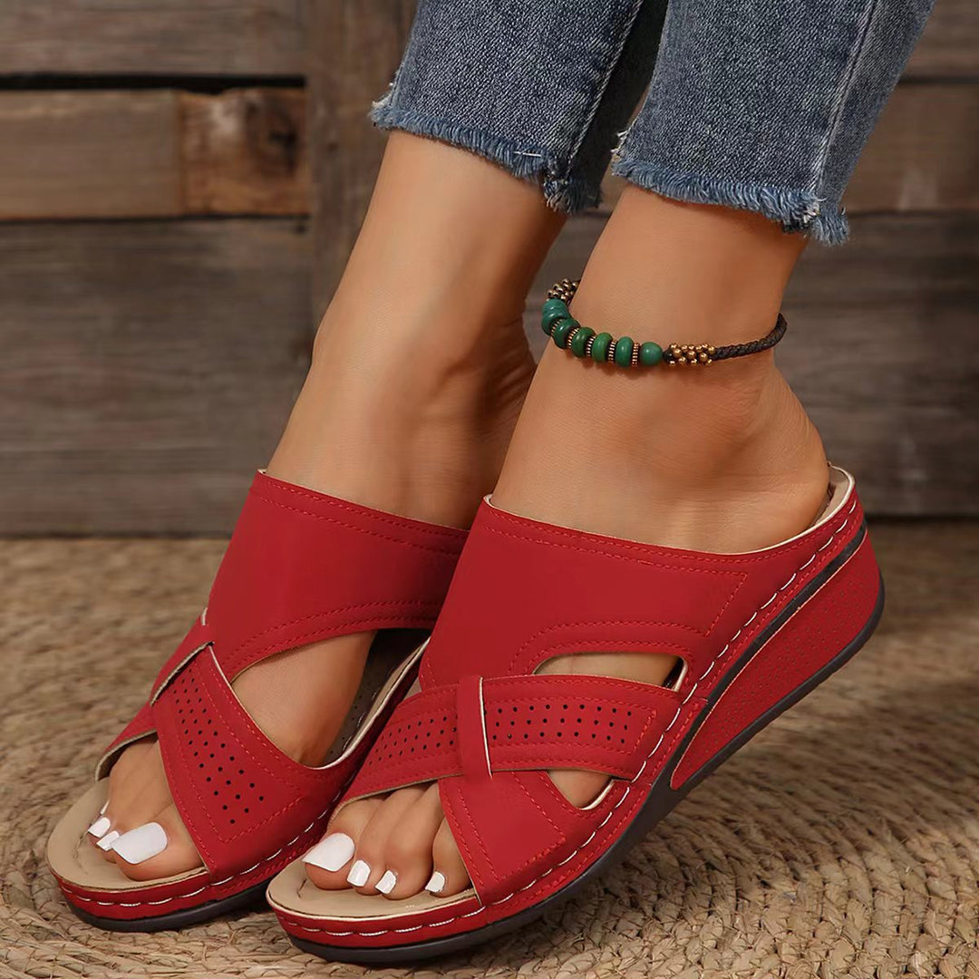 Damen Komfortable Wedge-Sandalen mit atmungsaktiven Riemen R&B