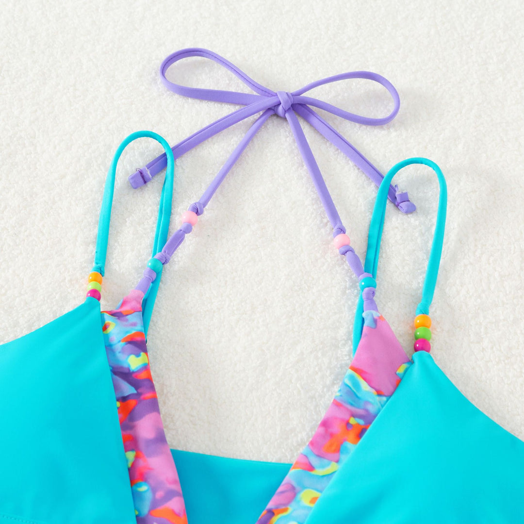 Damen verspielter Bikini mit buntem Floral-Design R&B