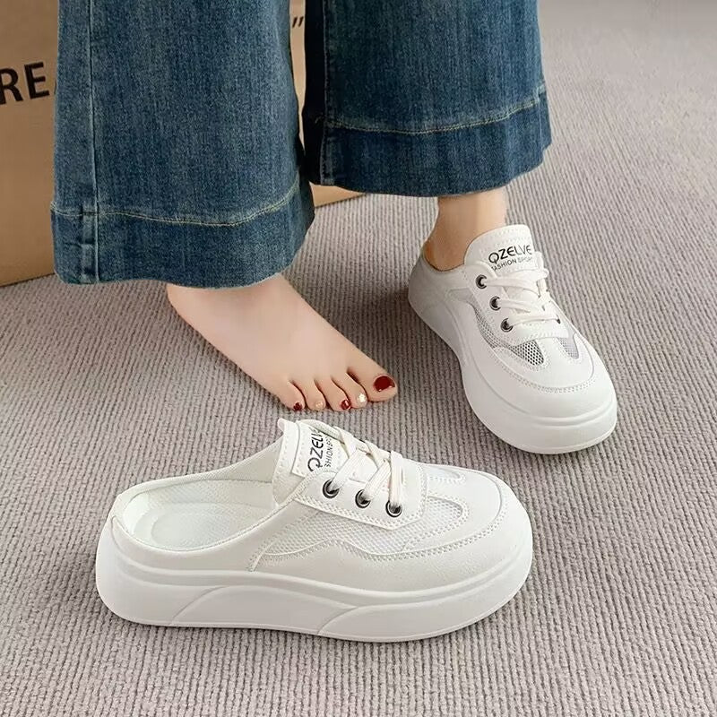 Damen Trendige Slip-On Sneakers mit dicker Plattform und atmungsaktiven Einsätzen R&B