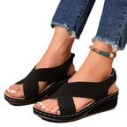 Damen Elegante Komfort Sandalen mit kreuzenden Riemen R&B