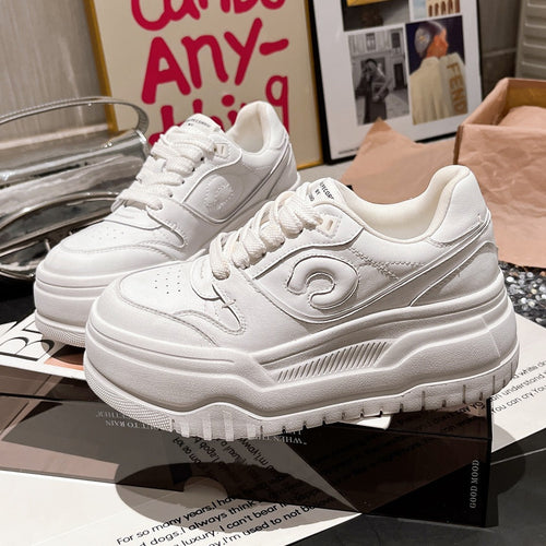 Damen modische Chunky Sneakers mit hohem Plateau und atmungsaktiver Obermaterialstruktur R&B