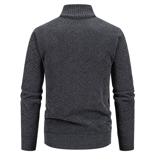Herren Strickjacke mit modernem Zipper und kreativem Muster R&B