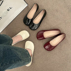 Damen Komfortable Ballerinas mit elegantem, glänzendem Obermaterial