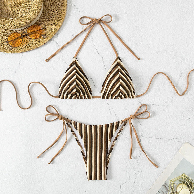 Damen Triangel-Bikini mit verstellbaren Schnürdetails R&B