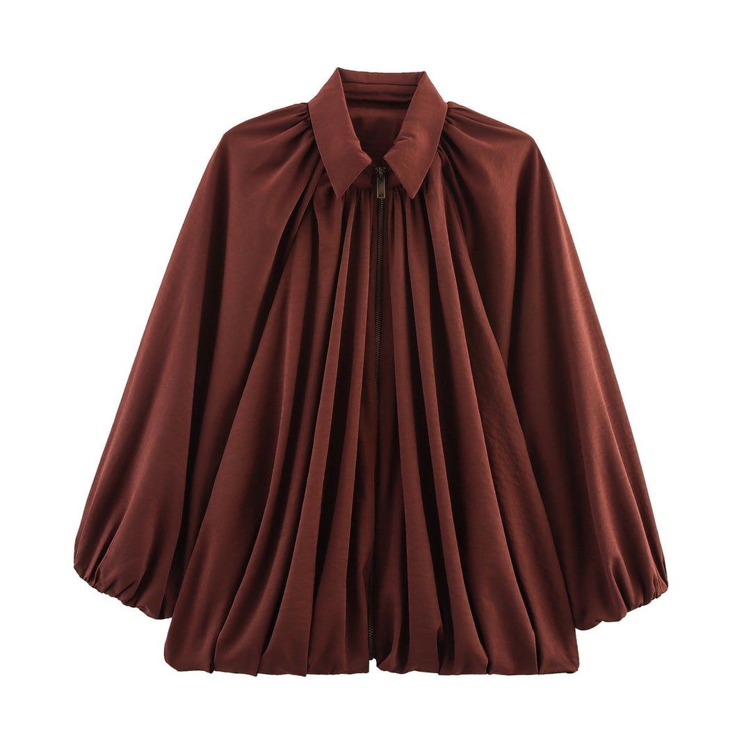 Damen leichtes Oversized-Blusenshirt mit Rüschendesign R&B