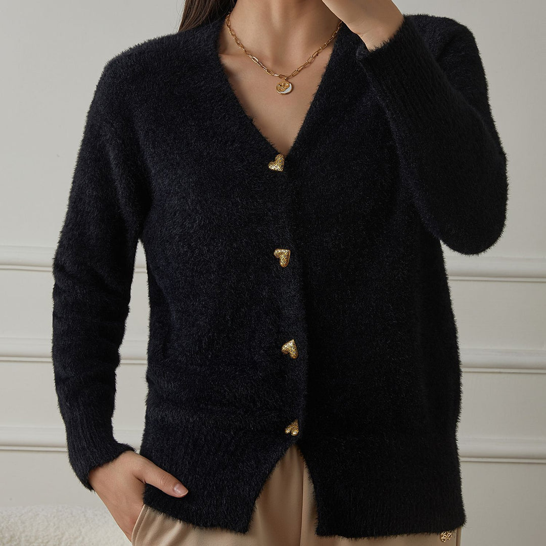 Damen kuschelige Strickjacke R&B