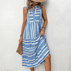 R&B | Kleid mit ethnischem Print und V-Ausschnitt