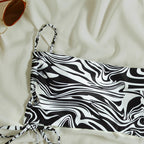 Damen Bandeau-Bikini-Set mit Stilvollem Rüschendesign