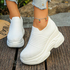 Damen Sneakers mit bequemem Stretch-Obermaterial und dämpfendem Plateau R&B