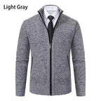 Herren modische Strickjacke mit hohem Kragen und durchgehendem Reißverschluss R&B