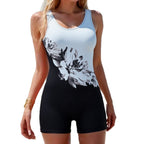 Damen sportlicher Einteiler mit floralem Design R&B