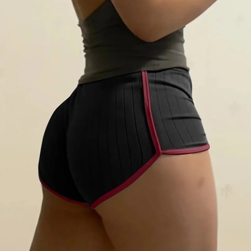 Damen nan plissierte Freizeit-Shorts mit elastischem Komfortbund und Kontrastpaspel R&B