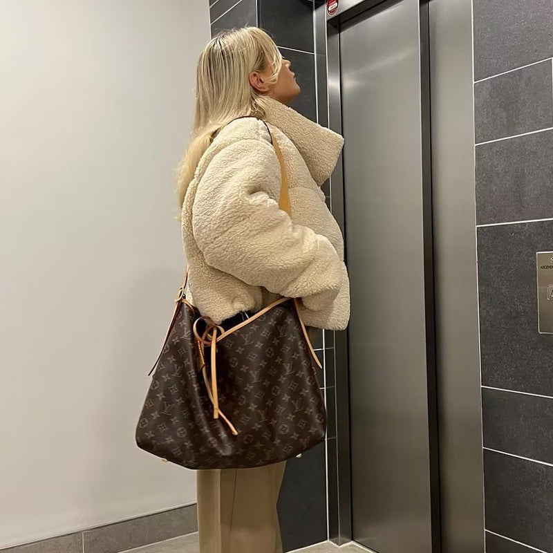 Damen Kuschelige Kurzjacke aus Fleece mit hohem Kragen R&B