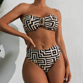 Damen Bandeau-Bikini mit geometrischem Design R&B