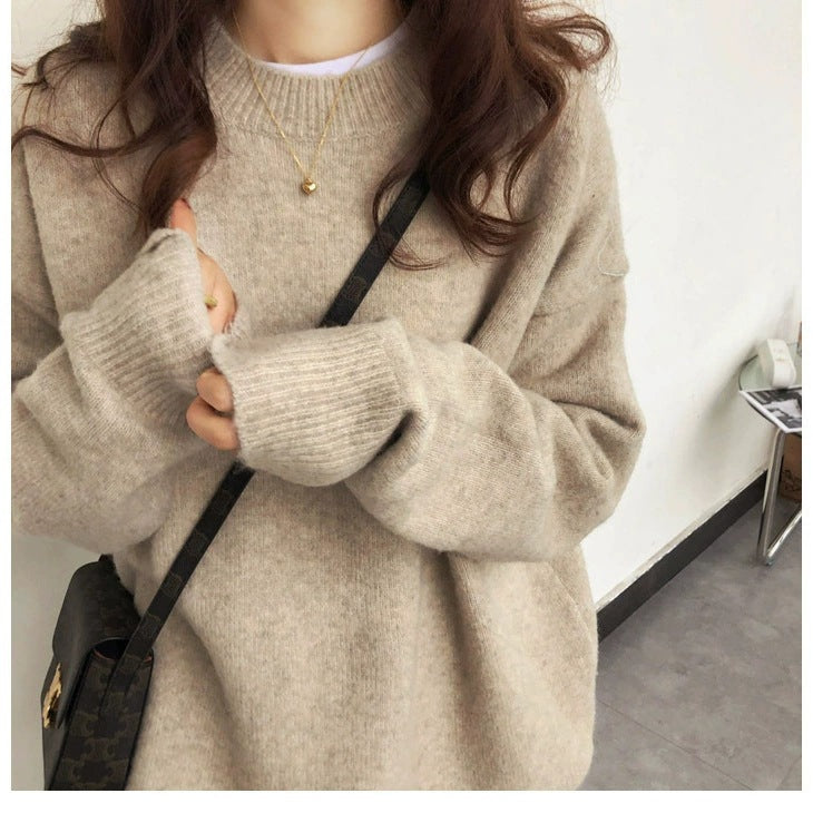 Damen bequemer Oversize-Pullover