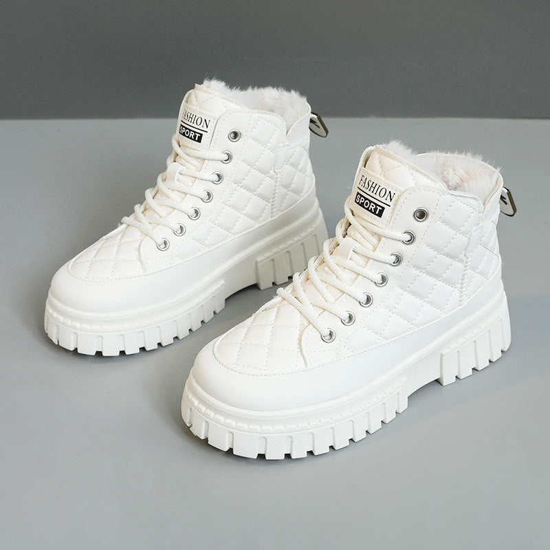 Damen gefütterte High-Top Sneakers mit rutschfester Profilsohle R&B