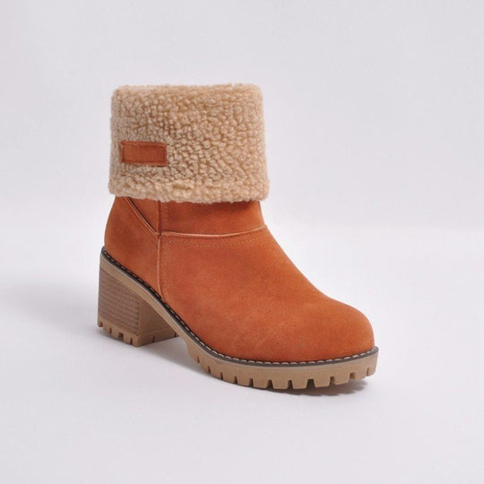 Damen Modische Stiefel mit warmem Futter und blockförmigem Absatz R&B