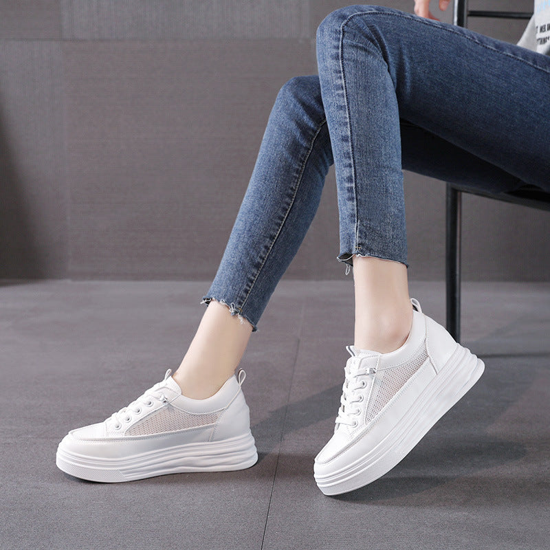Damen modische Sneakers mit eleganter Plattform und atmungsaktiver Mesh-Oberfläche R&B