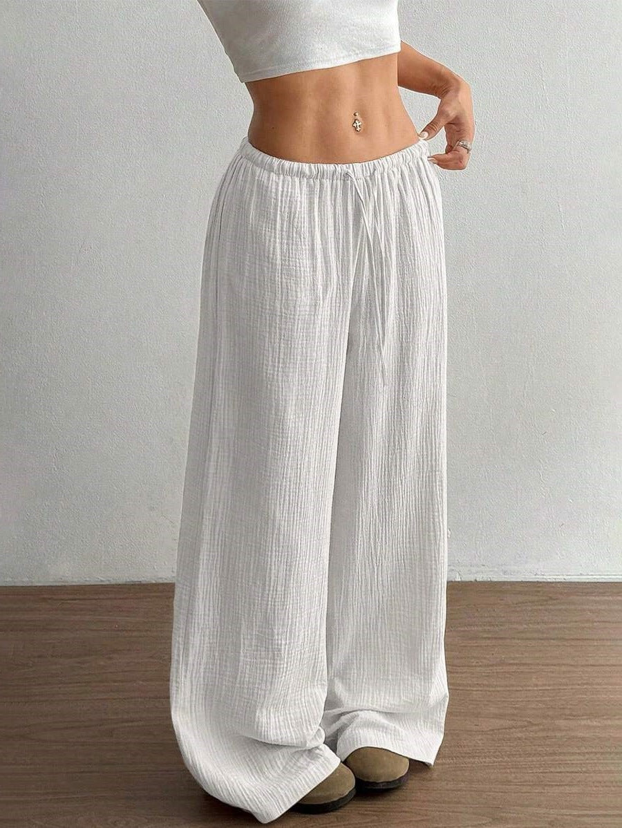 Damen Weite Sommerhose mit elastischem Bund und lockerem Schnitt R&B