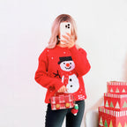 Damen Weihnachts-Pullover mit festlichem Schneemann-Motiv und gemütlichem Schnitt R&B