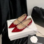 Damen Ballerinas mit verstellbarem Riemchen und luxuriösem Glanz