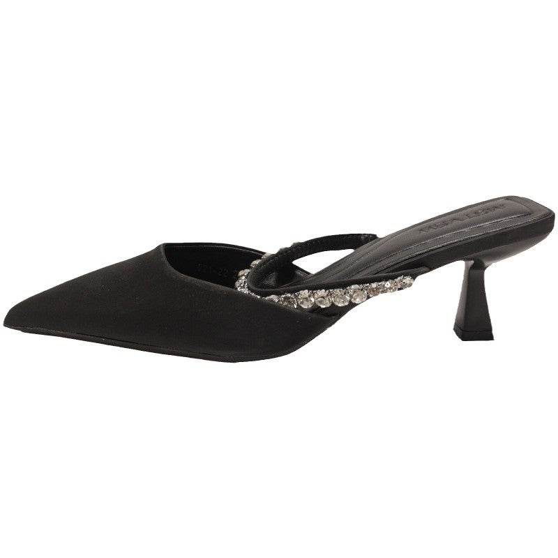 Damen Pumps mit funkelndem Riemen und spitzem Zehenbereich R&B