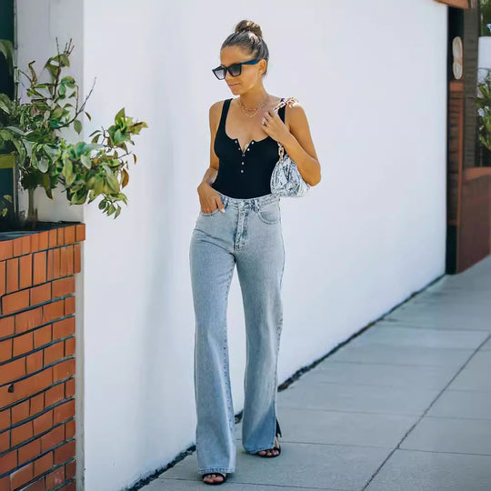 Damen Weite Jeanshose R&B