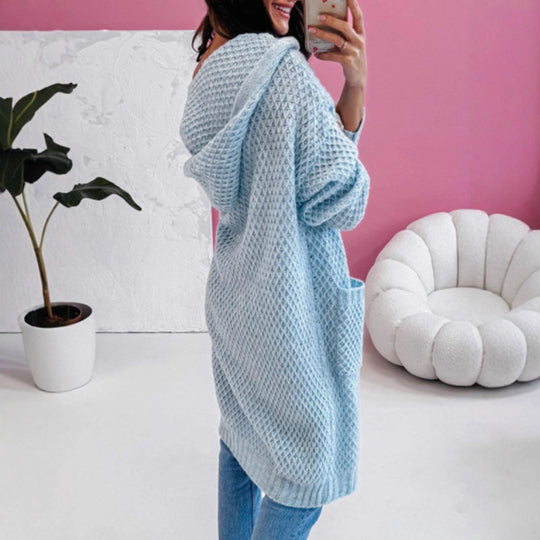Damen Strickmantel mit luftiger Maschenstruktur und praktischen Taschen R&B