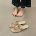Damen offene Mules mit zarten Riemen und dekorativer Schleife R&B