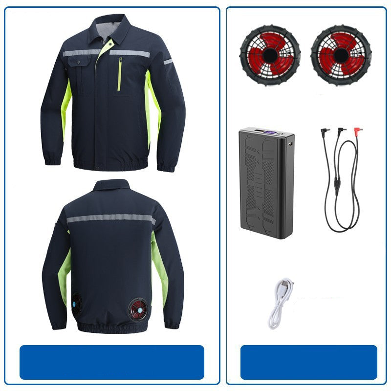 Herren nan atmungsaktive Arbeitsjacke mit integrierten Rückenlüftern und reflektierenden Streifen R&B
