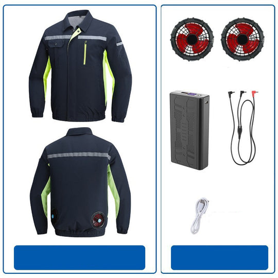 Herren nan atmungsaktive Arbeitsjacke mit integrierten Rückenlüftern und reflektierenden Streifen R&B
