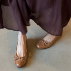 Damen Ballerinas aus hochwertigem Leder mit zierlichem Schleifenakzent R&B