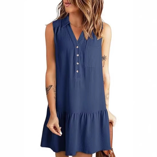 Damen Hemdblusenkleid mit geschmeidigem Fall und elegantem Rüschenabschluss R&B