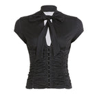 Damen Elegantes Rüschenshirt mit schickem BindR&Band R&B