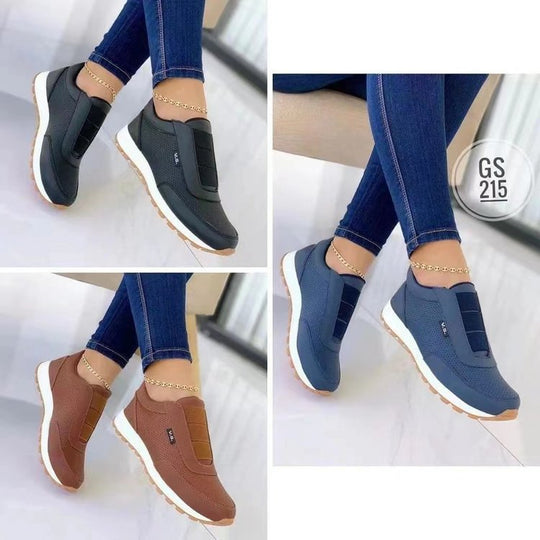 Damen sportliche Slip-On Sneakers mit atmungsaktivem Mesh-Obermaterial und rutschfester Sohle R&B