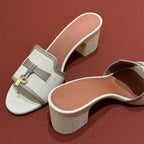 Damen Elegante und komfortable Sling-Pantoletten mit dekorativem Kettendetail R&B