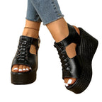 Damen Wedge-Sandaletten mit raffiniertem Gurt-Design R&B