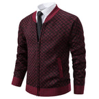 Herren modische Strickjacke mit modernem Zopfmuster und Reißverschluss