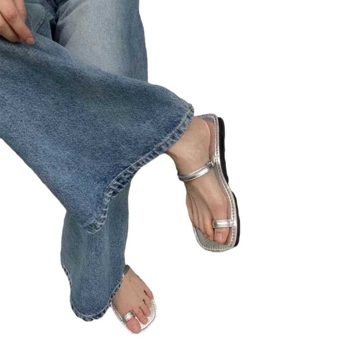 Damen eleganten Zehentrenner-Sandalen mit modischem Riemendesign und komfortablem Fußbett R&B