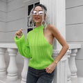 Damen Strickpullover mit asymmetrischem Ausschnitt und hohem Kragen R&B