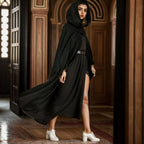 Damen eleganter Maxikleid-Mantel mit schwingendem Schnitt und einzigartigem Design R&B